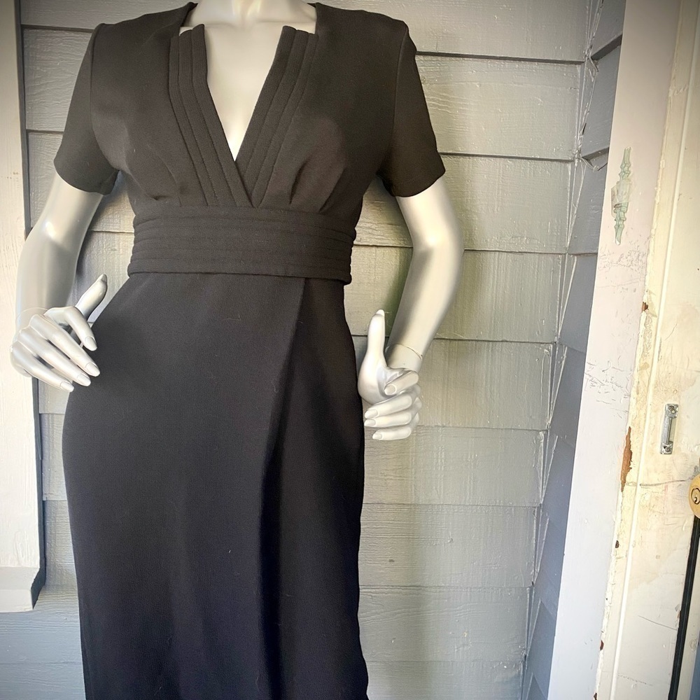 AMELIA TORO Colombia Black Wool Classic Midi Dress size 6